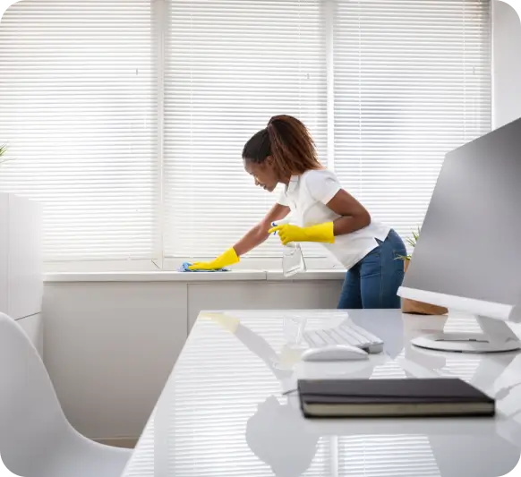 woman cleaning